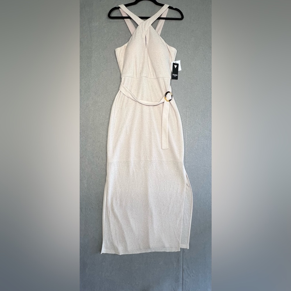 NWT Guess Belted Maxi Dress With Side Slit Size 10